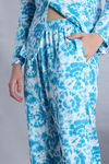 Zivame Buttersoft Knit Poly Pyjama Set - Hawaiian Ocean — thumbnail 6